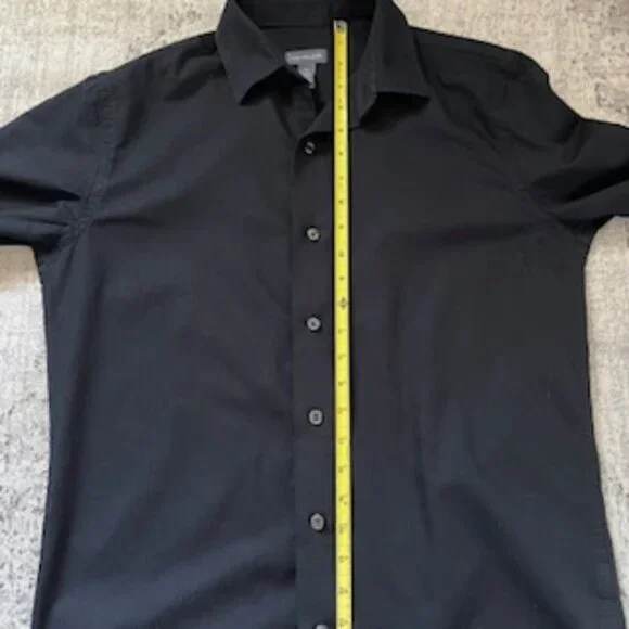 🧡3/15 Van Heusen Black Cotton Blend Button Down Shirt Men's S/P 14-141/2 - Picture 5 of 10